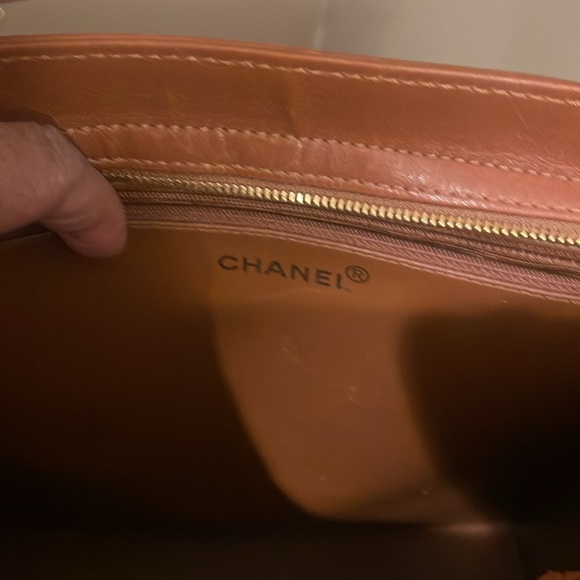 Chanel Logo Embroidered Top Handle Brown Bag - Picture 7 of 11